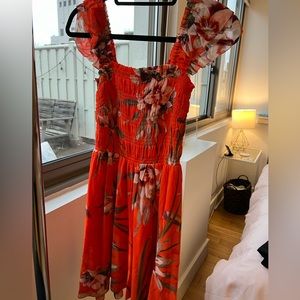 All Saints Red Floral Dress